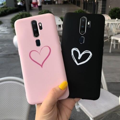 For Oppo A5 2020 Case A9 2020 Cute Love Heart Couple Cover For Oppo A9 A5 2020 A11X Phone Cases Bumper 6.5'' Soft TPU Fundas Bag