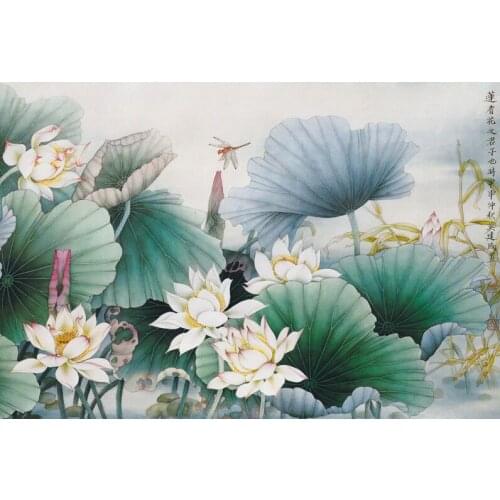 Lotus The wooden puzzle 1000 pieces ersion jigsaw puzzle white card adult childrens educational toys