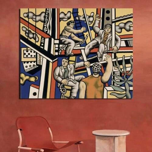 Fernand Legor Light The Builders Wall Art Canvas Painting Posters Prints Modern Painting Wall Picture For Living Room Home Decor