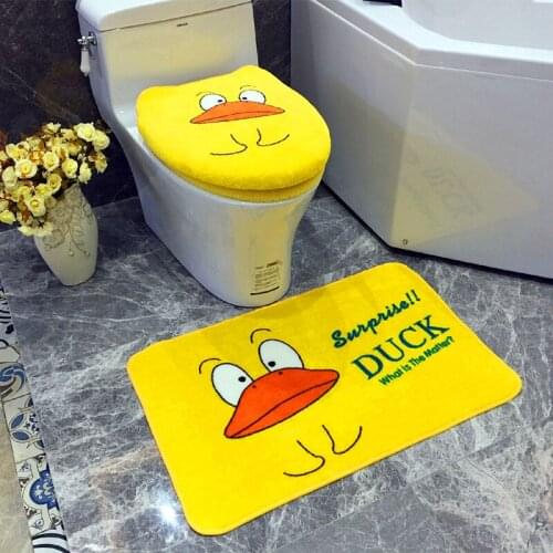 Freeshiping Newdesign Cartoon Duck Toilet lid cover High-end Comfortable Toilet seat cover Non-slip toilet mat Warm toilet