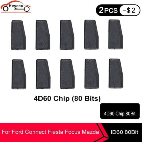 KEYECU 10 Pcs/lot 4D60 Chip 80 Bits 4D ID60 80Bit Transponder Carbon Chip for Ford Connect Fiesta Focus Ka Mondeo for Mazda