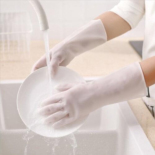 Waterproof Rubber Gloves Latex Dishwashing Gloves Household Female Kitchen Durable Cleaning Housework Chores Dishwashing Tools