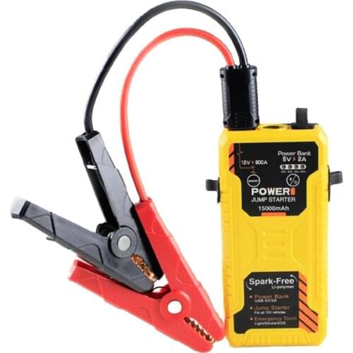 With usb output port multi-function 15000mah 12v portable jump starter with emergency tools