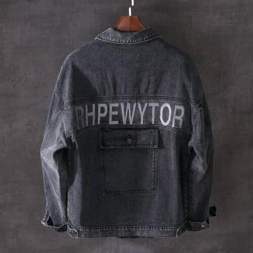 Fashion Streetwear Men Jackets High Quality Embroidery Designer Casual Denim Jacket Men Japanese Vintage Hip Hop Chaqueta Hombre