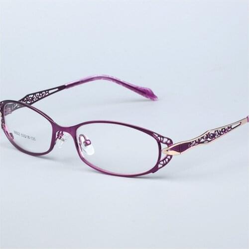 High Quality Metal Full Frame Eyeglass Women Hollow Fashion Temperament Elegant Eyewear Prescription glasses 9003