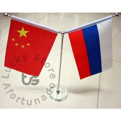 Flag stand Round crystal base using for the desk Y-shaped stand