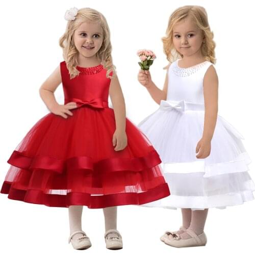 2020 new fashion childrens clothing Childrens dress flower girl princess red poncho