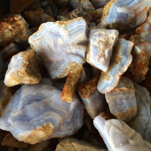 Natural Blue Chalcedony Agate Stone Minerals Jewelry Processing Home Decor Mineral Crystals Meditation Wiccan Healing Stones