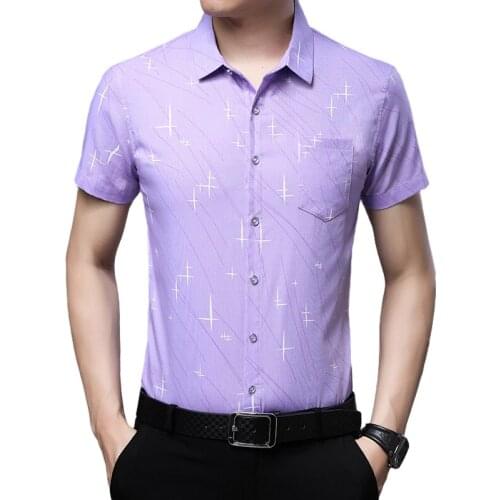 Dropshipping Best Sale Cheap Men Fashion Casual Slim Fit Solid Color Short Sleeve Shirt