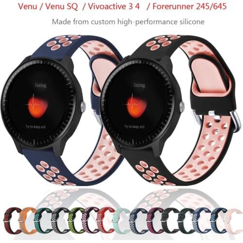 Strap for Garmin Vivoactive 3 4 Venu/Venu SQ Watch Bands Adjustable Bracelets for Garmin Forerunner 245 645 Silicone Wristbelts