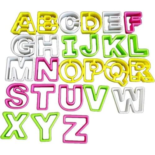 26PCS Alphabet Letter Biscuit Cookie Cutter Fondant Tool Ice Topper Press DIY Cake Embossed Mold Decorating Pastry Mold