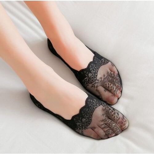 Sexy Lace Flower Short Socks for Women Summer Thin Breathable No Show Socks Anti-slip Silicone Invisible Low Cut Ankle Socks Sox