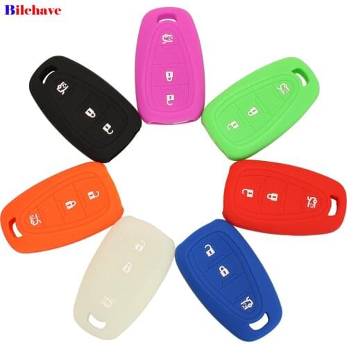 Bilchave 10pcs For Chevrolet Cruze Spark Volt Aveo Sonic Novo Onix Plus Fob 3 Buttons Silicone Remote Car Key Case Cover