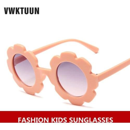 VWKTUUN Sunglasses Boys Girls Flower Shaped Glasses UV400 Outdoor Sport Shades Vintage Round Sun glasses Cute Party Eyewear