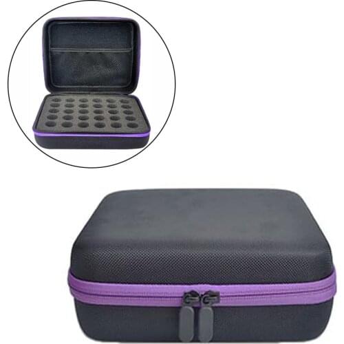 60 Holes Essential Oil Storage Bag 15ml Travel Storage Bag for Essential Oils Or Nail Varnish Cosmetic Storage Bag Purple