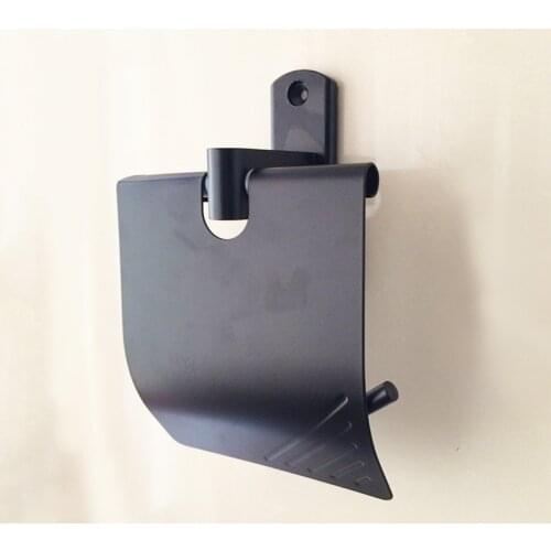 Concise Space Aluminum Black Roll Paper Holder Wall Mount Toilet Paper Holder Bathroom Fixture Bathroom Accessories