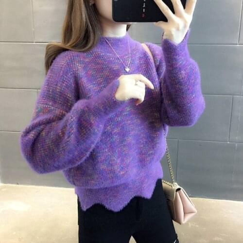 Urifens 2021 Pullovers Women Oversize Couples Japanese Solid Knit Hip Hop Female Winter Retro Daily Sweater ZCL0496