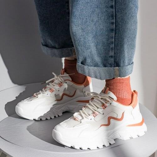 Platform Sneakers Women Dad Shoes Street Fashion Vulcanized Shoes Comfortable Thick Sole Sneakers Women Chunky Trainers