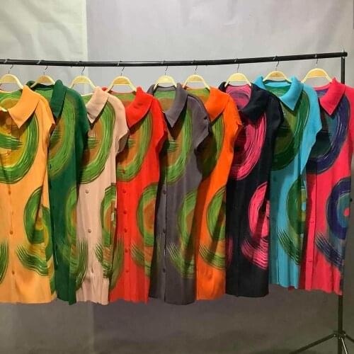 TIANPEI Original print dress lace 2020 summer women Turn-down Collar button Aesthetic clothes elegant plus size vintage dress