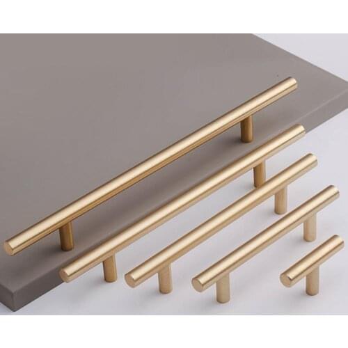 Gold Kitchen Door T Bar Straight Handle Knobs Cabinet Pull Diameter 10mm Stainless Steel Handles Furniture Handle Woodworking