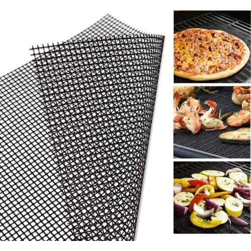 1Pc BBQ Grill Mat Non Stick Coating BBQ Mesh Mat Kitchen Cooking Baking Mat Pad Barbecue Tools For Round Square Grill Pan