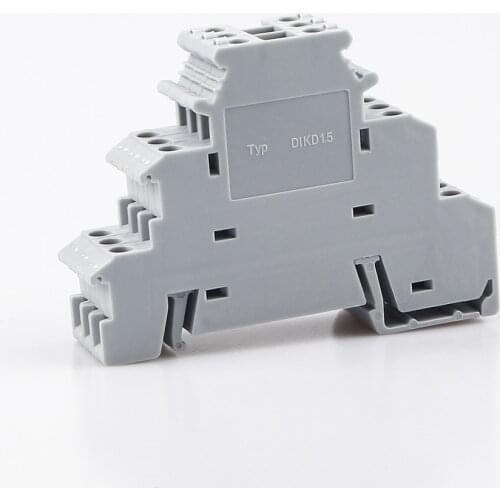 Din Rail Terminal Block 10Pcs DIKD-1.5 Three Layer 3 Level Sensor Actuator Triple Wire Connector DIKD1.5 Wire Conductor