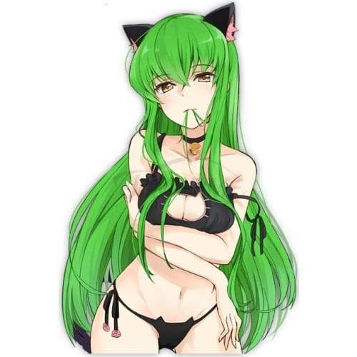 13CM for Code Geass C.C. 12 8.7 Anime Sexy Girl Vinyl Decal Waifu Car Sticker Anime Car Stickers Car Accessories
