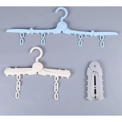 20PCS/LOT Ywbeyond Space Saving Small Gifts for Travelers Magic Foldable Clothes Hanger with Hook 4color Plastic Travel Folding Hanger