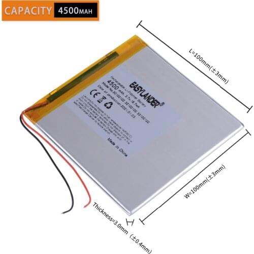 3.7V lithium polymer battery 30100100 4500MAH mobile power DIY tablet computer 30101100 33100100