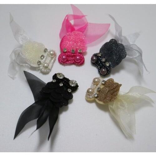 5pcs/lot multi color goldfish patches for clothing DIY beaded patches fish Embroidery parches bordados para ropa