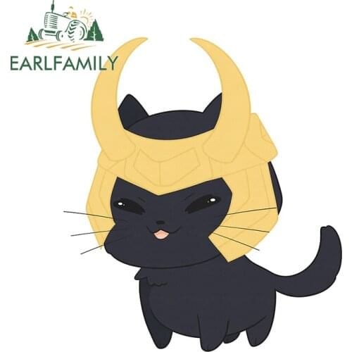 EARLFAMILY 13cm x 11.4cm For Cat Loki Creative Decal VAN Laptop DIY Car Sticker Scratch-Proof Sunscreen Graffiti Vinyl Car Wrap