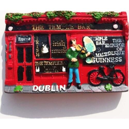 BABELEMI 1 Piece Dublin Ireland Fridge Magnet Street Scene Buskers Refrigerator Stickers DIY Home Decoration