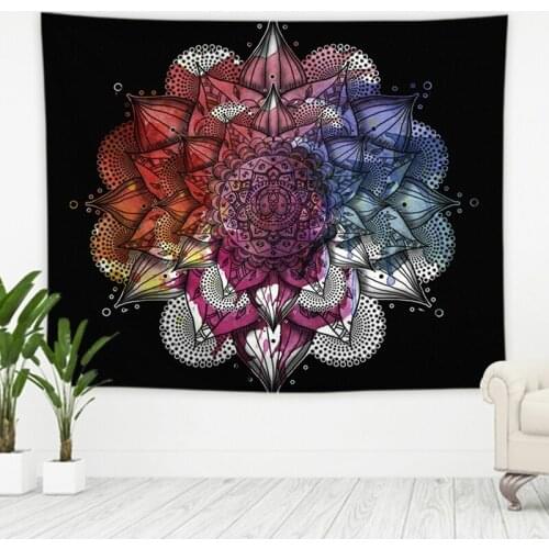Bohemia Colorful Flower Tapestry Vintage Exotic Summer Mandala Frame for Bedroom Photography Wall Decor