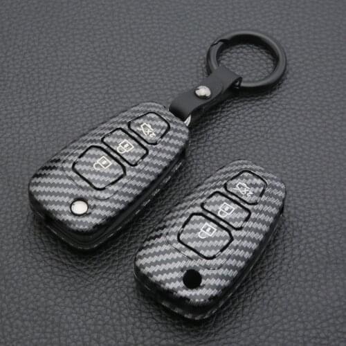 Carbon Fiber ABS 3 Buttons Flip Car Key Case Cover For Ford C-Max S-Max Focus 3 MK2 MK3/Galaxy Mondeo Transit Fiesta key Holder
