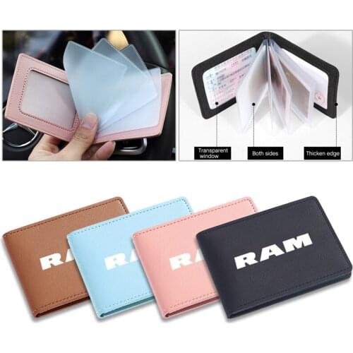 Anti-theft ID Credit Card Holder PU Wallets Women Men Credit Driving License Card protect for Dodge Ram Car Styling