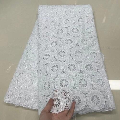 Pure White African Lace Fabric 2021 High Quality Water Soluble Guipure Cord Laces For Nigerian Wedding Party Dress