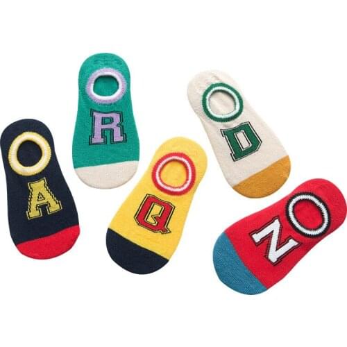 Kids socks 2019 spring new childrens boat socks three-dimensional cartoon childrens sock pure cotton stripes invisible socks