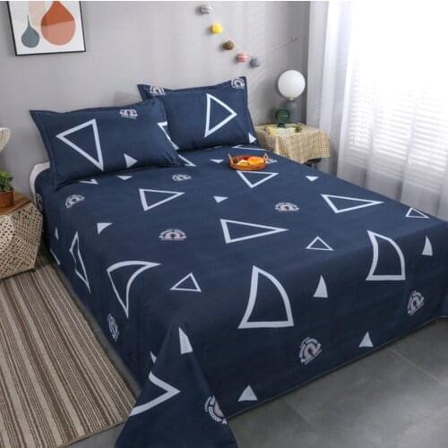 Geometric Bedding Sheet Cotton Bedsheet 1pc Bed Linen Flat Sheet 230x250 Single Double Queen King Size Soft Warm(No Pillowcase)