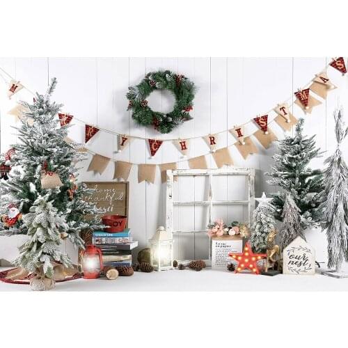 HUAYI Photography Backdrop Christmas Trees Xmas decorations Photo Background Newborns Child Studio Family Photocalls PropsW-4327