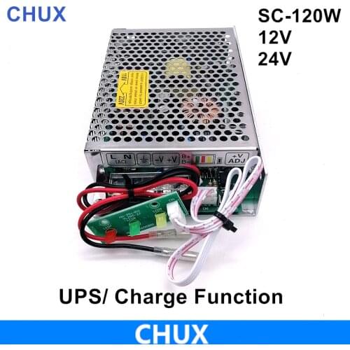 120W Ups Switching Power Supply 12v 24V With UPS/ Charge Function 110/220v Ac to Dc 12V 24VDC Battery Charger SC-120W-12V 24V