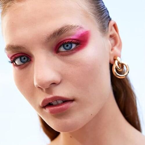 JERPVTE 2018 New Design ZA Circle Pendants Maxi Statement Earrings Wedding Jewelry Charm Drop Earring Wholesale Pendientes