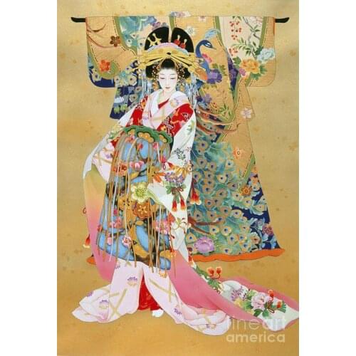 Kimono lady figure people Cross Stitch Kits Crafts 14CT Unprinted For Embroidered Handmade Art Oil Painting Wall Home Decor