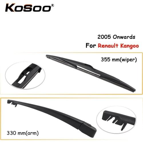 KOSOO Auto Rear Wiper Blade For Renault Kangoo,355 mm 2005 Onwards Rear Window Windshield Wiper Blades Arm,Car Accessories