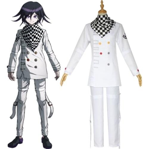 Game Danganronpa V3 Killing Harmony Kokichi Oma Cosplay Costume Set Coat Pants Scarf Suit Prop