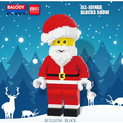 Small Diamond Building Blocks 1910pcs Santa Claus Action Figures Building Bricks Diy Assembly Christmas Gifts For Kid Toy