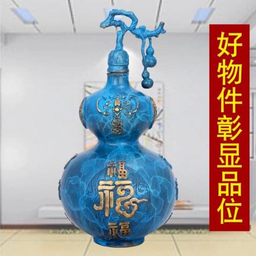 Copper Gourd Ornaments Open Cover Gourd Copper Lucky Living Room Office Home Decoration Ornaments