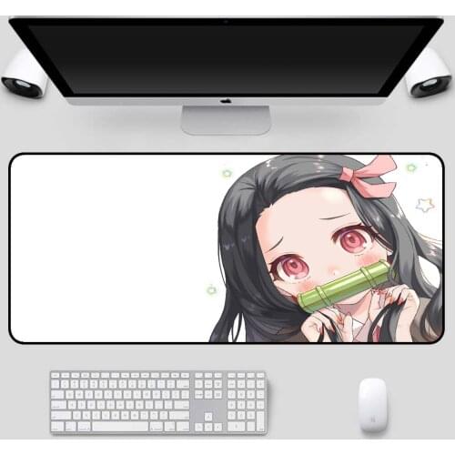 Anime Ghost Slayer Cute Girl Mouse Pad XXL Computer Notebook PC Gamer Office Gaming Accessories Keyboard Carpet Anime Mouse Pad