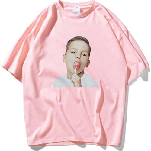New Japanese Style Funny lollipop Boy Print T Shirts Men 100% Cotton Lovers Top Tee Ins Fashion Blue Pink Red T-shirt Women