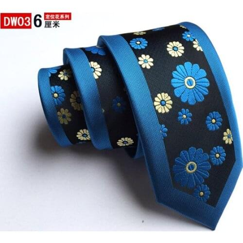 6cm Men Panel Ties High Density Woven Necktie with Floral