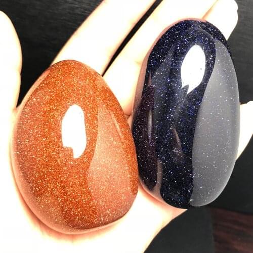 Natural irregular oval stone egg-shaped rock quartz crystal mineral massage stick stone reiki healing